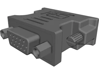 DVI-VGA Adaptor 3D Model preview