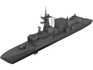 Halifax Class Frigate 3D Model preview