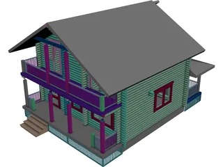 Wooden House 3D Model preview