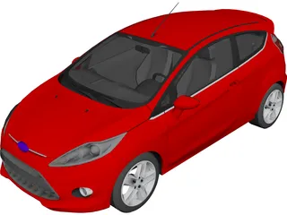 Ford Fiesta 3-door (2009) 3D Model preview