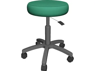 Exam Stool 3D Model preview