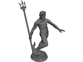 Neptune Statue 3D Model preview