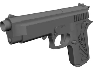 Beretta 9mm 3D Model preview