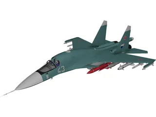 Sukhoi Su-34 Fullback 3D Model preview