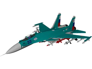 Sukhoi Su-33 Navy Flanker 3D Model preview