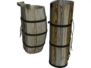 Grapes Baskets 3D Model preview