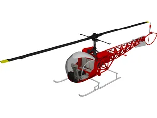 Helicopter 3D Model preview