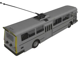 Trolley Bus 3D Model preview