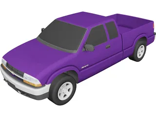 Chevrolet S10 3 Door Extended Cab (1998) 3D Model preview