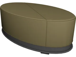 Oval Taburet 3D Model preview