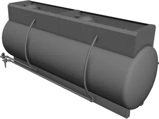 Truck Mount Fiberglass Chemical Tank 3D Model preview