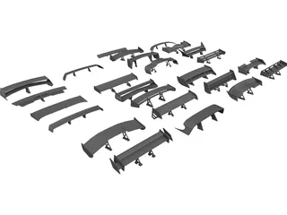 Spoiler Collection 3D Model preview