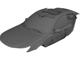 Interior Saab 9-3 TurboX 3D Model preview