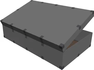 Wooden Coffee Chest with Stainless Latches 3D Model preview