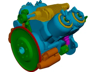 V4 Engine 3D Model preview