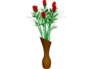 Vase with Flowers 3D Model preview