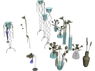 Flowers Collection (19 models) 3D Model preview