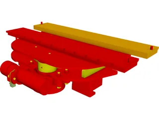 Forklift Rotator Attachment 3D Model preview