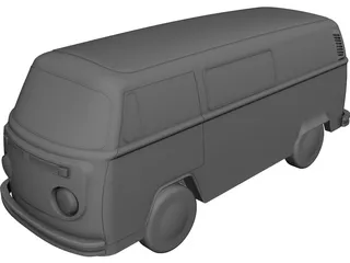 Volkswagen T2B 3D Model preview