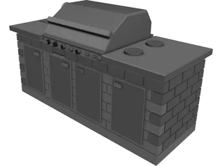 Outdoor Grill 3D Model preview