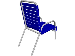 Beach Chair with Slats 3D Model preview
