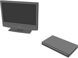 TV and DVD Player 3D Model preview