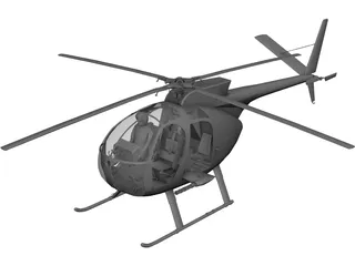 Hughes OH-6A Cayuse 3D Model preview