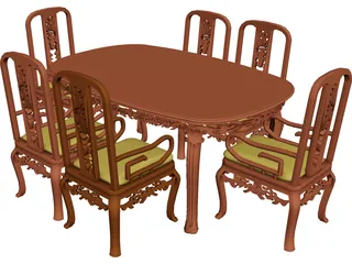 Table Dinner Home Style 3D Model preview