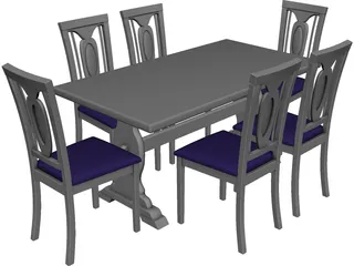 Table Chinese Style 3D Model preview