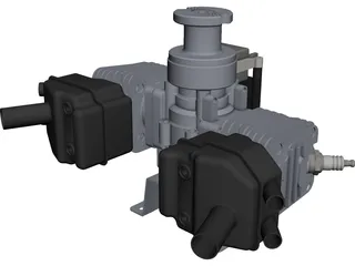Zenoah G80 Twin Engine 3D Model preview