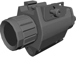 Tactical Light with Laser 3D Model preview