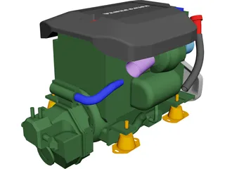 Volvo Penta D3 Marine Engine 3D Model preview