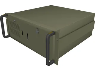 Rackmounted Computer with Motherboard 3D Model preview