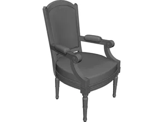 Classic Arm Chair 3D Model preview