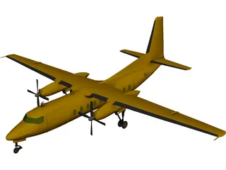 Fokker F27 Friendship 3D Model preview