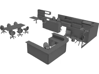 Office Corner 3D Model preview