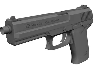 Heckler Koch Mk 23 Socom 3D Model preview