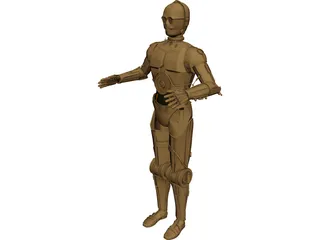 Star Wars C3PO Robot 3D Model preview