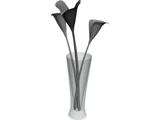 Flowers In Glass 3D Model preview