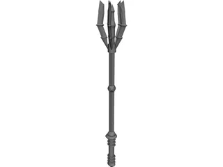 Wicked Bladed Mace 3D Model preview