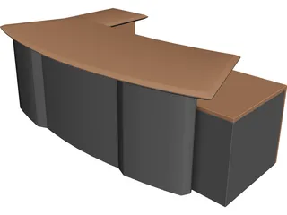 Wood Table 3D Model preview