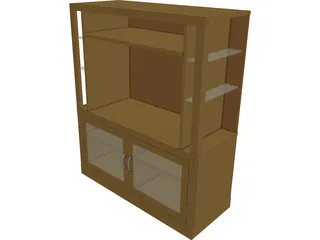 Entertainment Center [+Glass Shelves] 3D Model preview