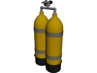 Twin Diving Tanks 3D Model preview