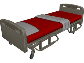 Bed Hospital 3D Model preview