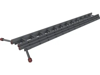 Triple Extension Ladder 3D Model preview