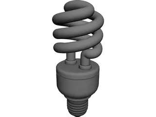 CFL Light Bulb 3D Model preview