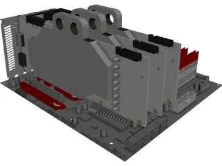 ASUS Rampage III Extreme Motherboard 3D Model preview
