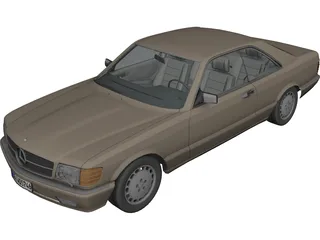Mercedes-Benz 500 SEC (1984) 3D Model preview
