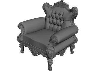 Armchair Continental 3D Model preview