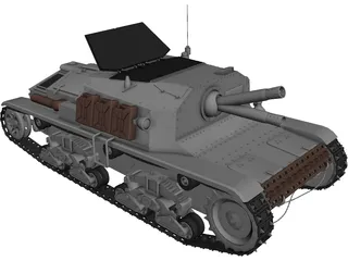 Semovente 75mm 3D Model preview